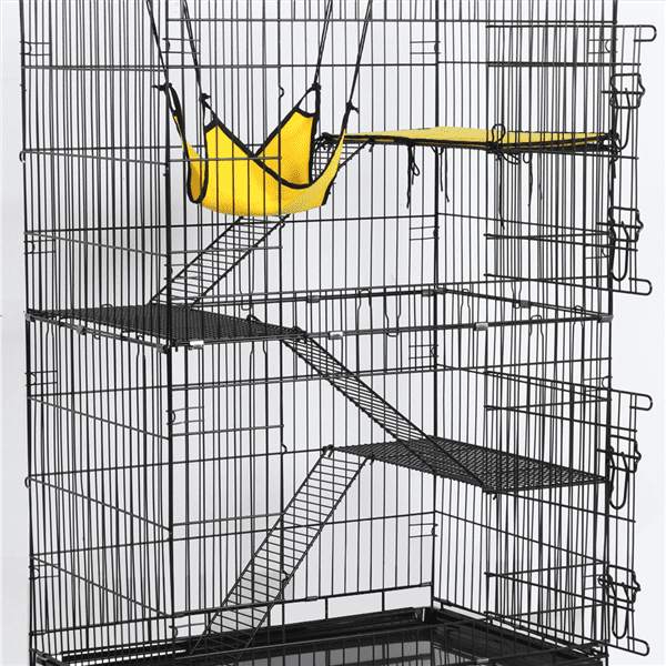 Topeakmart 4-Tier Playpen Cat Cage， Black， 48