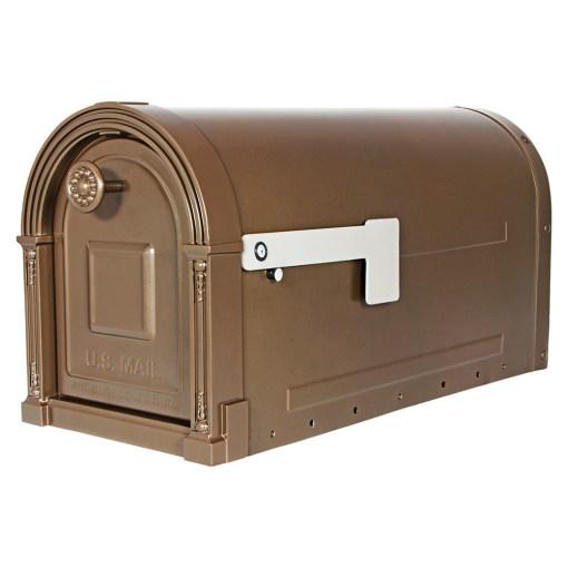 Gibraltar Mailboxes Garrison Large， Steel， Post Mount Mailbox， Venetian Bronze， GM160VB0