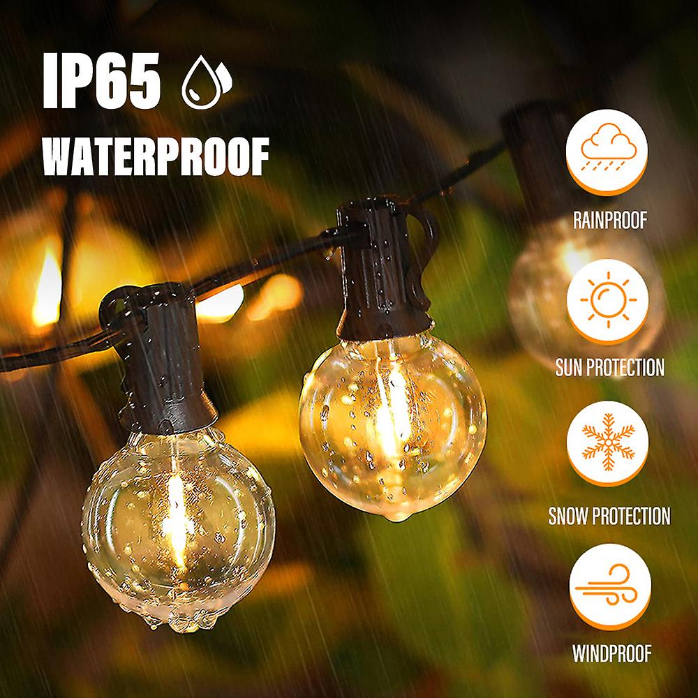 50ft Led G40 Ball String Lights Waterproof Outdoor Garden Garland String Lights Terrace Garden Pub Christmas Party Decoration