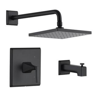 Ultra Faucets Lotto Single Handle 1-Spray Tub and Shower Faucet 1.8 GPM with Pressure Balance in. Matte Black (Valve Included) UF78407R