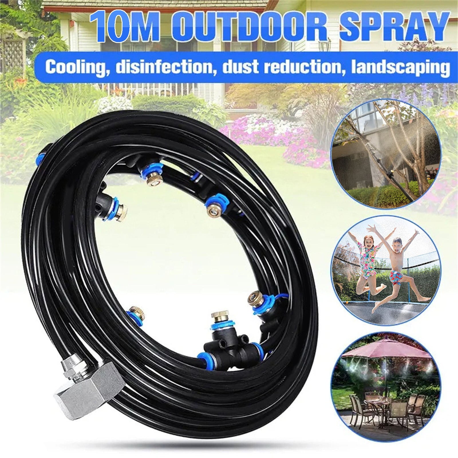 Baofu 32.8ft Outdoor Mist Coolant System Water Sprinkler Garden Patio Cooling Spray Kits for Home