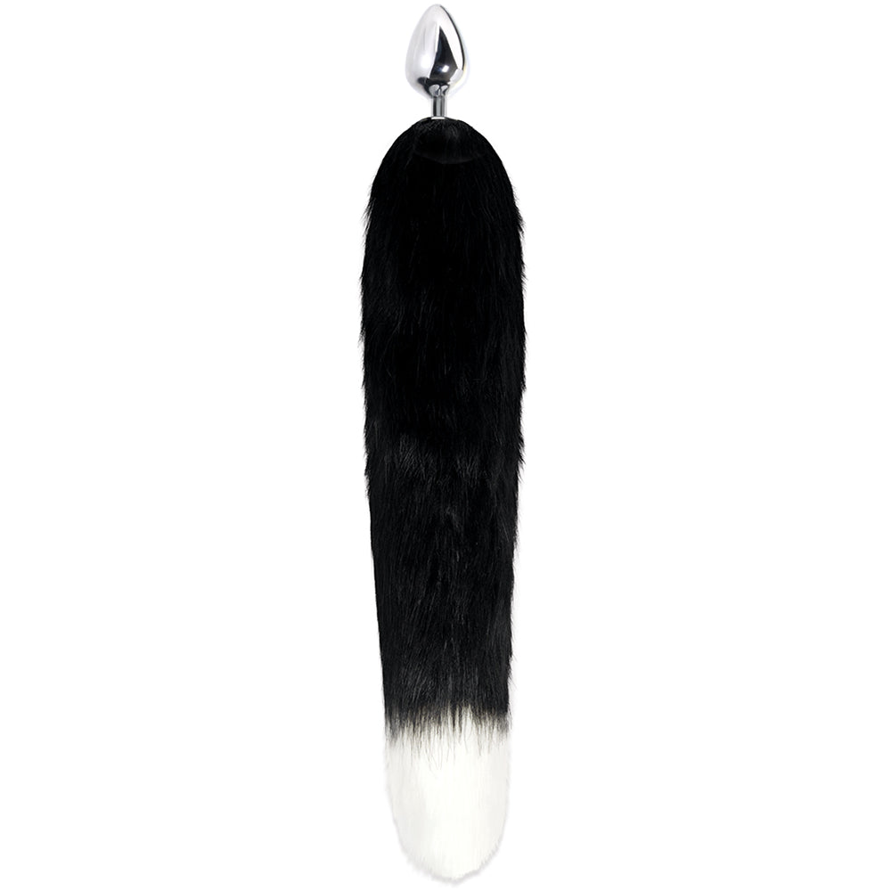 WhipSmart 3 Inch Metal Plug with Fox Tail in Black