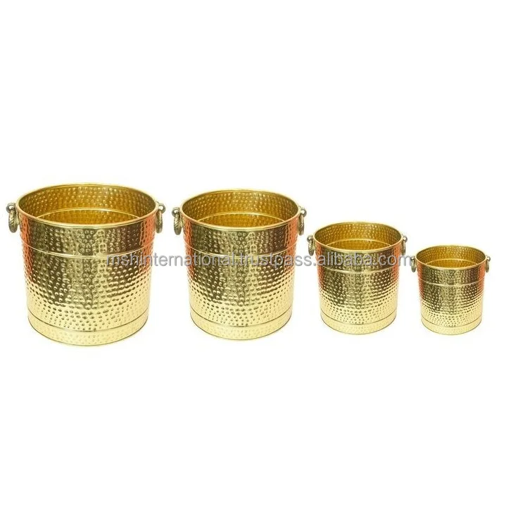 Gold Design Metal Planters Best For Floor Decor Indoor and Outdoor Flower Pot By S R EXPORTS