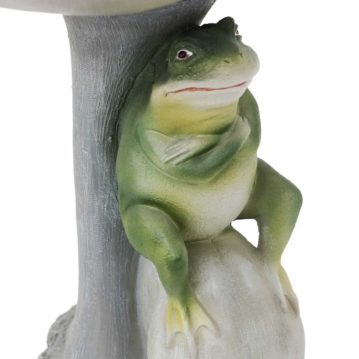 Sunnydaze Decor Polyresin Brooding Frog on Stone Outdoor Garden Bird Bath