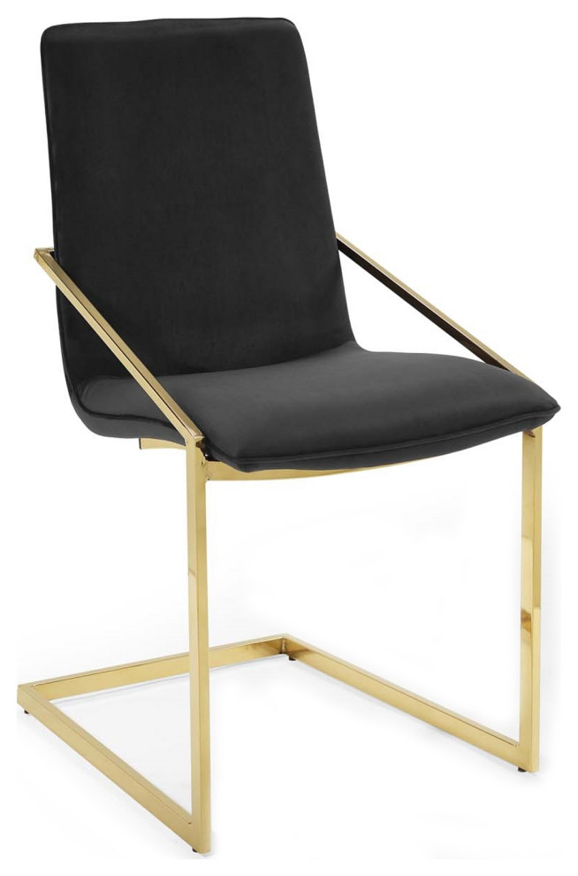 Velvet Dining Chair  Karina Pierre Side Chair  Glam Gold Guest Chair   Contemporary   Dining Chairs   by mod space furniture  Houzz