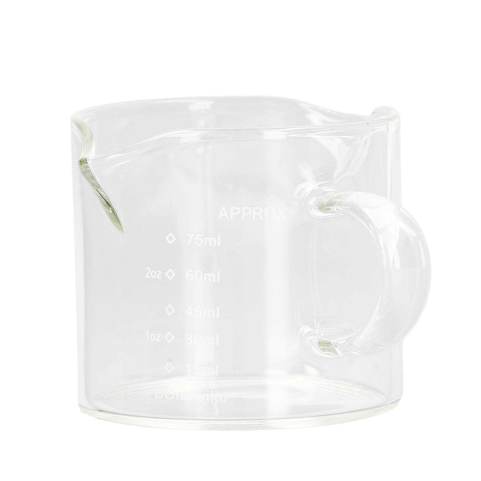 75ml Coffee Measuring Cup with Handle Double Spouts Heat Resistant Milk Measuring Glass Kitchen Utensils