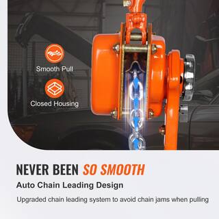 VEVOR 1-12 Ton Manual Lever Chain Hoist 20 ft. Lever Hoist with Weston Double-Pawl Brake for Garage Factory Dock CGSBH112T20FTZ1XBV0