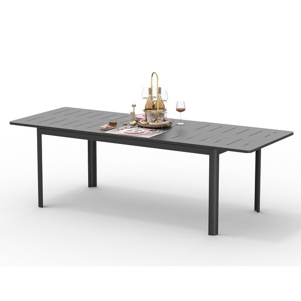 Domi Extendable Patio Dining Table，Aluminum Frame，Weatherproof and Multiple Sizes