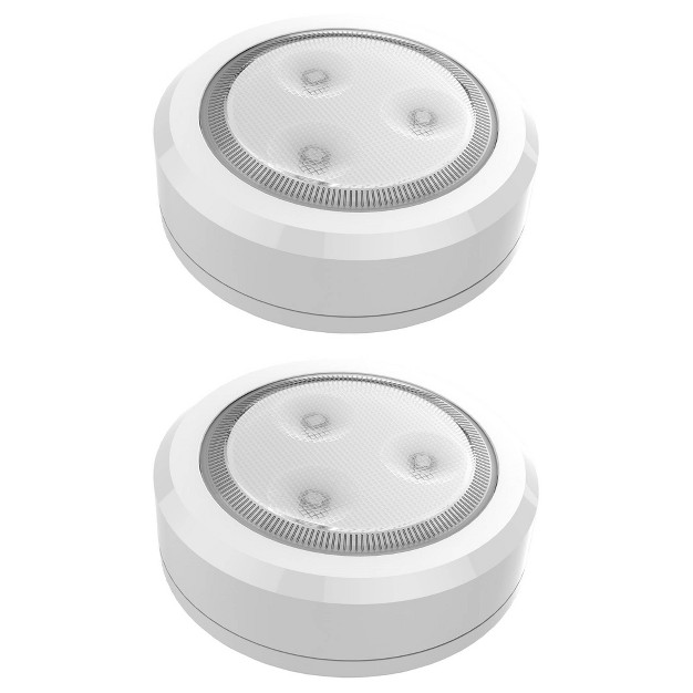 Brilliant Evolution 2pk Wireless Led Under Cabinet Puck Light