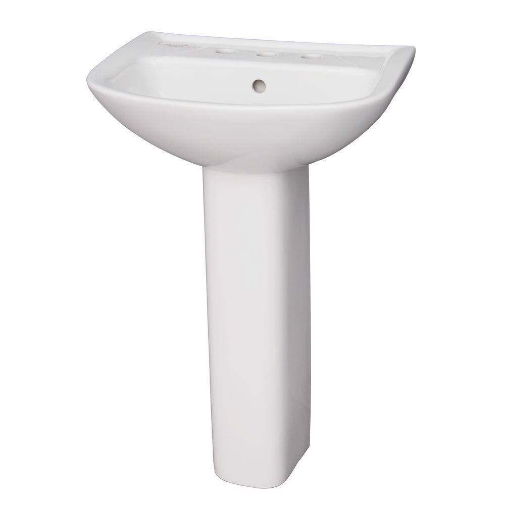 Barclay Products Lara 510 Pedestal Combo Bathroom Sink in White 3-128WH