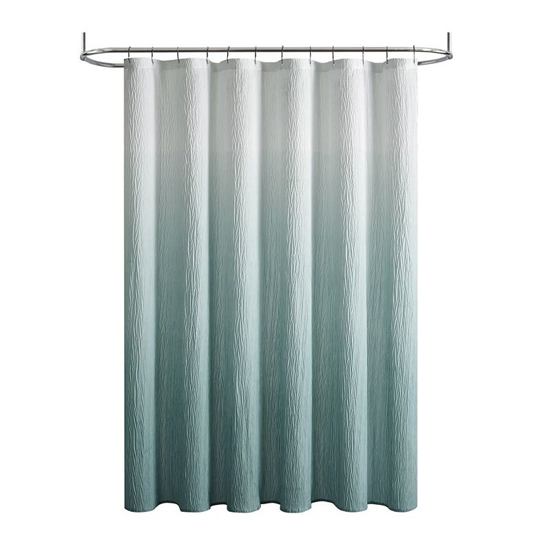 Kate Aurora Spa Essential Aqua Crushed Ombre Fabric Shower Curtain - 72 in. W x 72 in. L