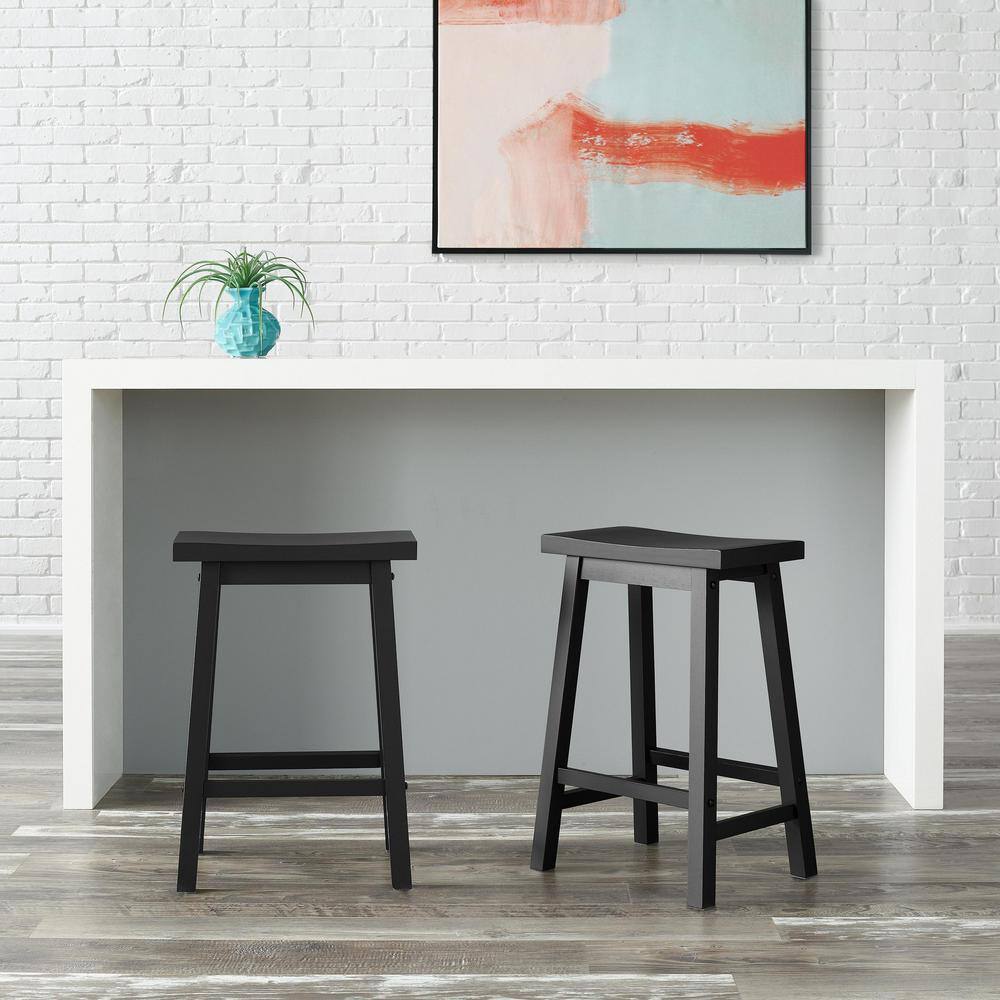 StyleWell 24 in. Charcoal Black Counter Stool (Set of 2) SH0202170SGH03