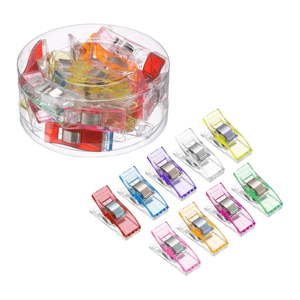 25pcs Fabric Sewing Clips with Box Quilt Binding Clamp Craft Supply Multicolor   Multicolored   27mm