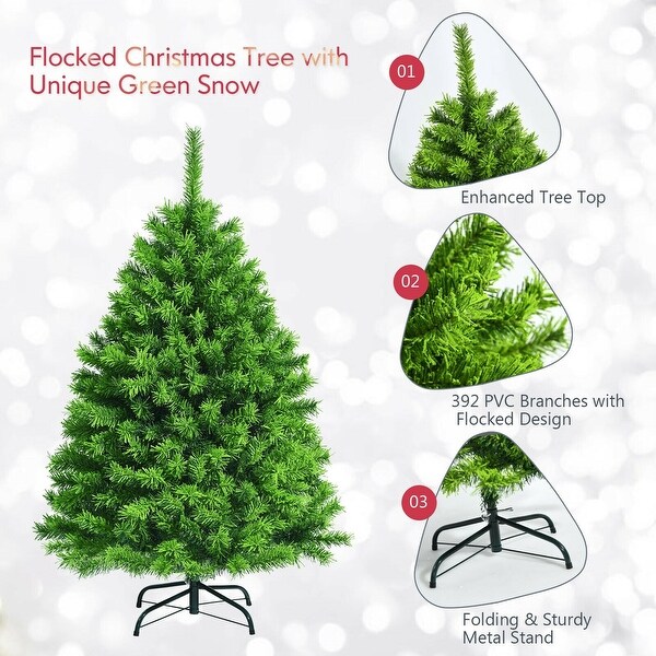 Unlit Artificial Christmas Tree with Metal Stand