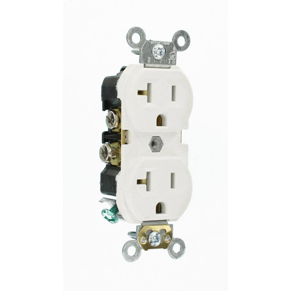 Leviton 20 Amp Commercial Grade Duplex Outlet White R62-CBR20-00W