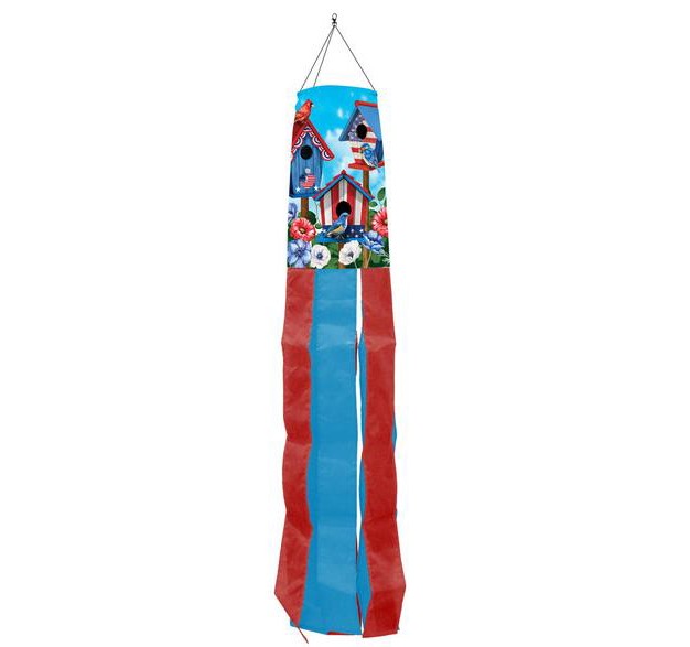 Briarwood Lane Summer 4th Of July American Birdhouses Summer Windsock Wind Twister 40x6