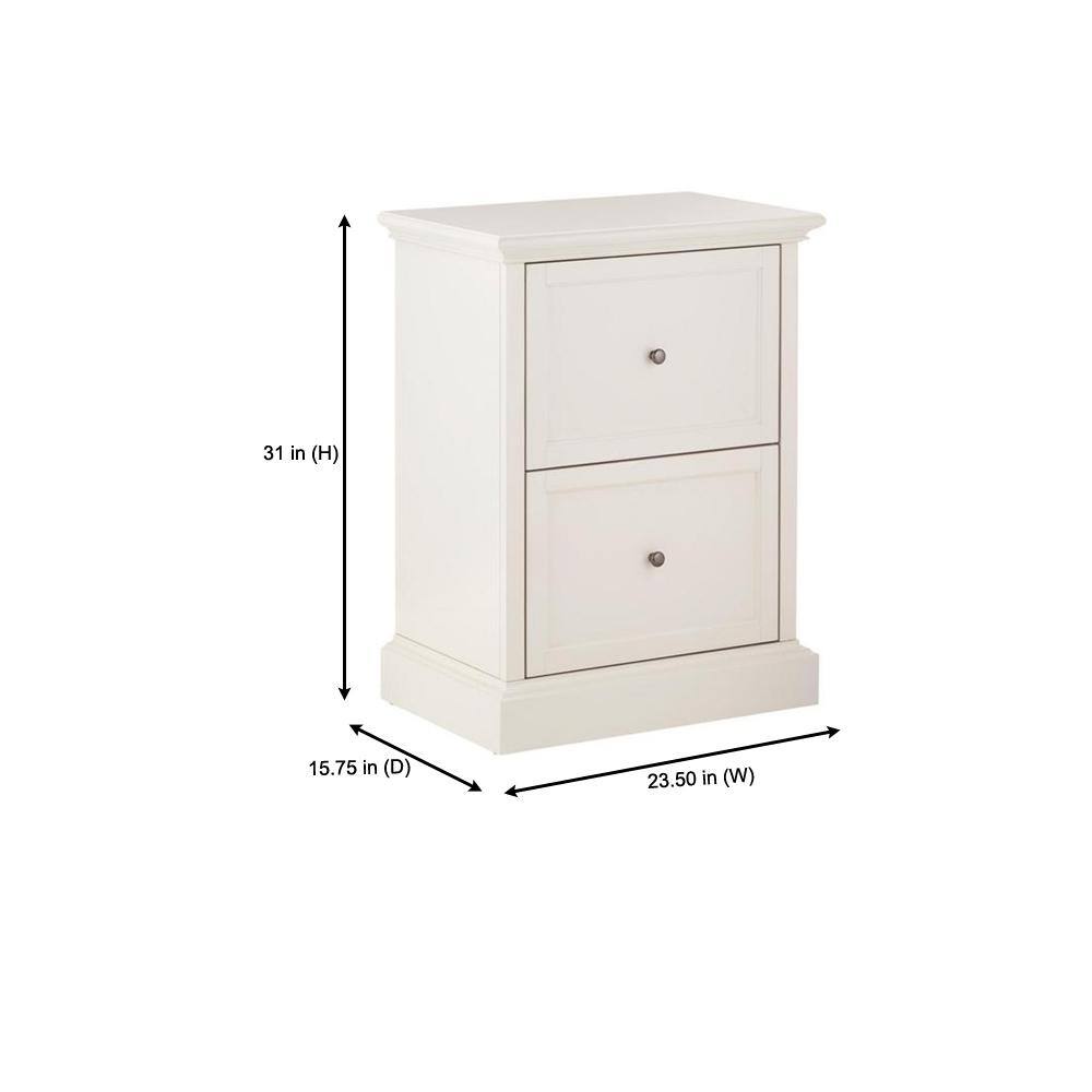 Home Decorators Collection Royce Polar Off-White 2-Drawer File Cabinet SK19051Dr1-PW