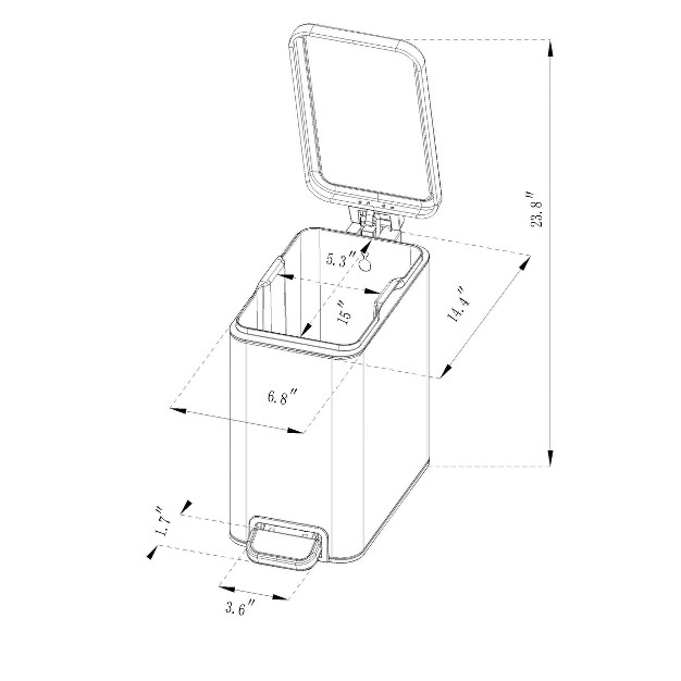 10l Stainless Slim Step Trash Can