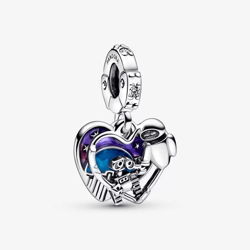 PANDORA  Disney Pixar Wall-E & Eve Glow-in-the-dark Dangle Charm