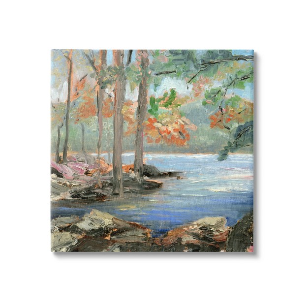 Stupell Industries Woodland Creek Looming Trees Canvas Wall Art