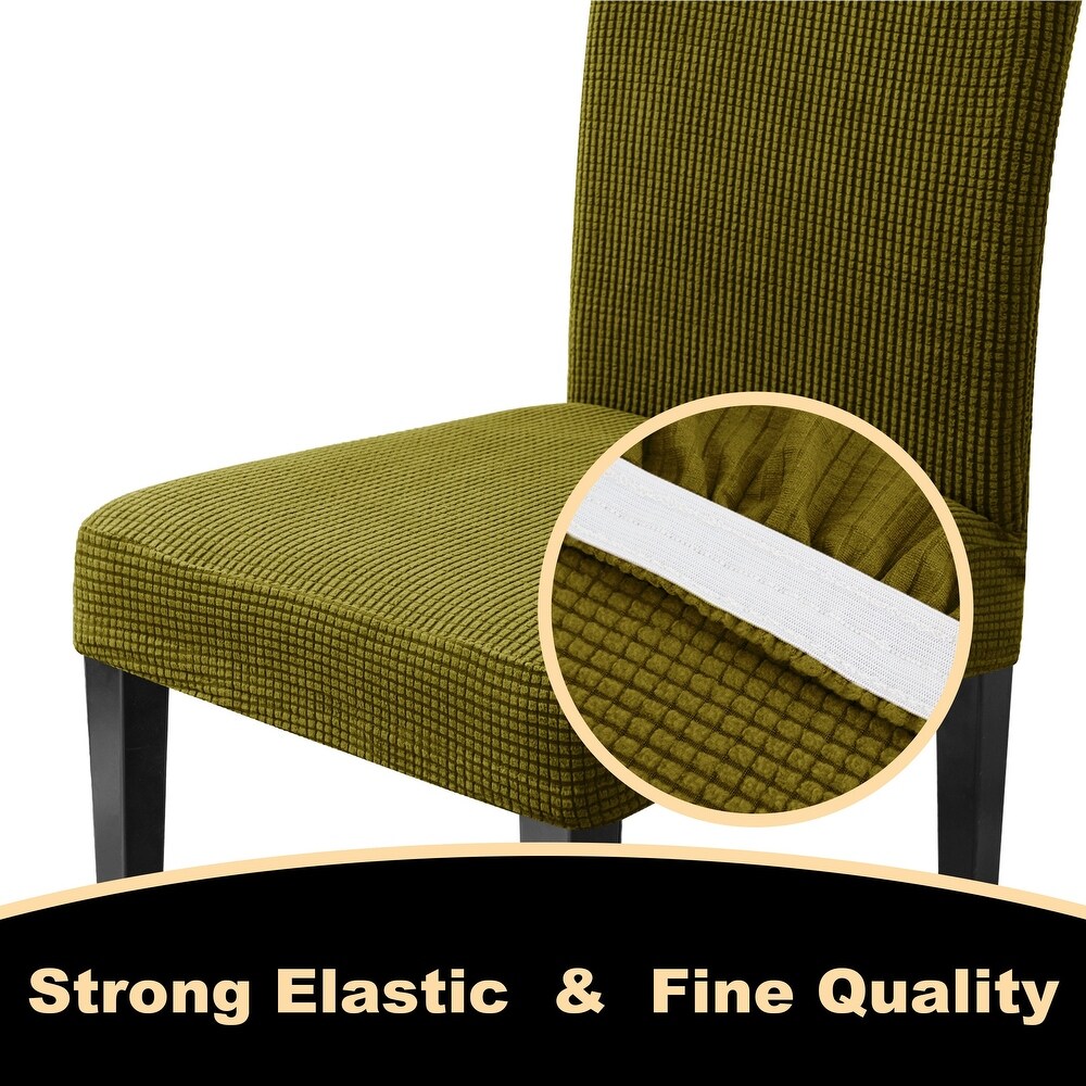 CHUN YI Elastic Textured Grid Dining Chair Slipcover