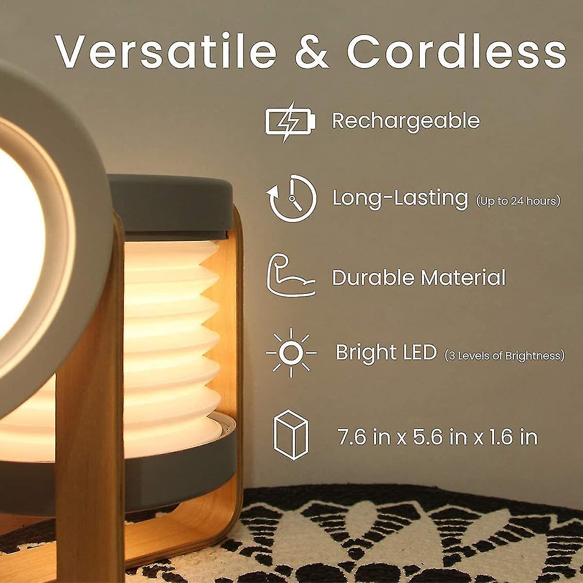 Foldable Touch Dimmable Reading LED Night Light Portable Lantern Lamp USB Rechargeable