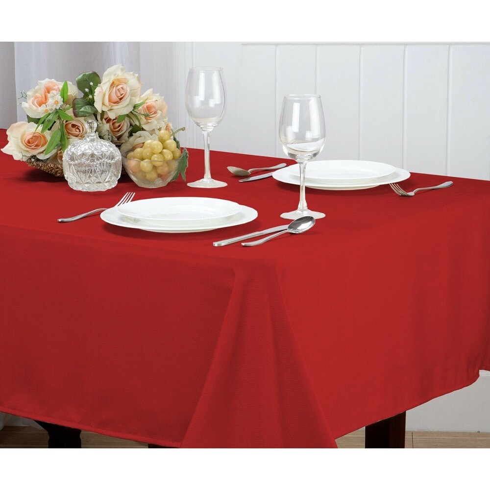 Holiday Matilda Jacquard Table Cloth   Elegant White Tablecloth for Any Occasion