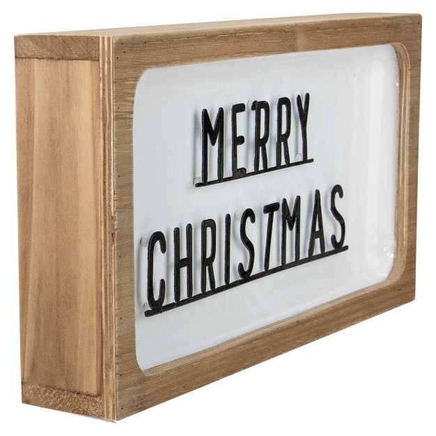 White And Brown quot merry Christmas quot 3d Wooden Christmas Wall Or Tabletop Decor