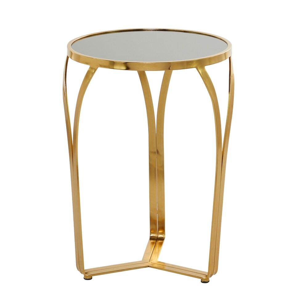 Gold Metal Contemporary Accent Table   16 x 16 x 23