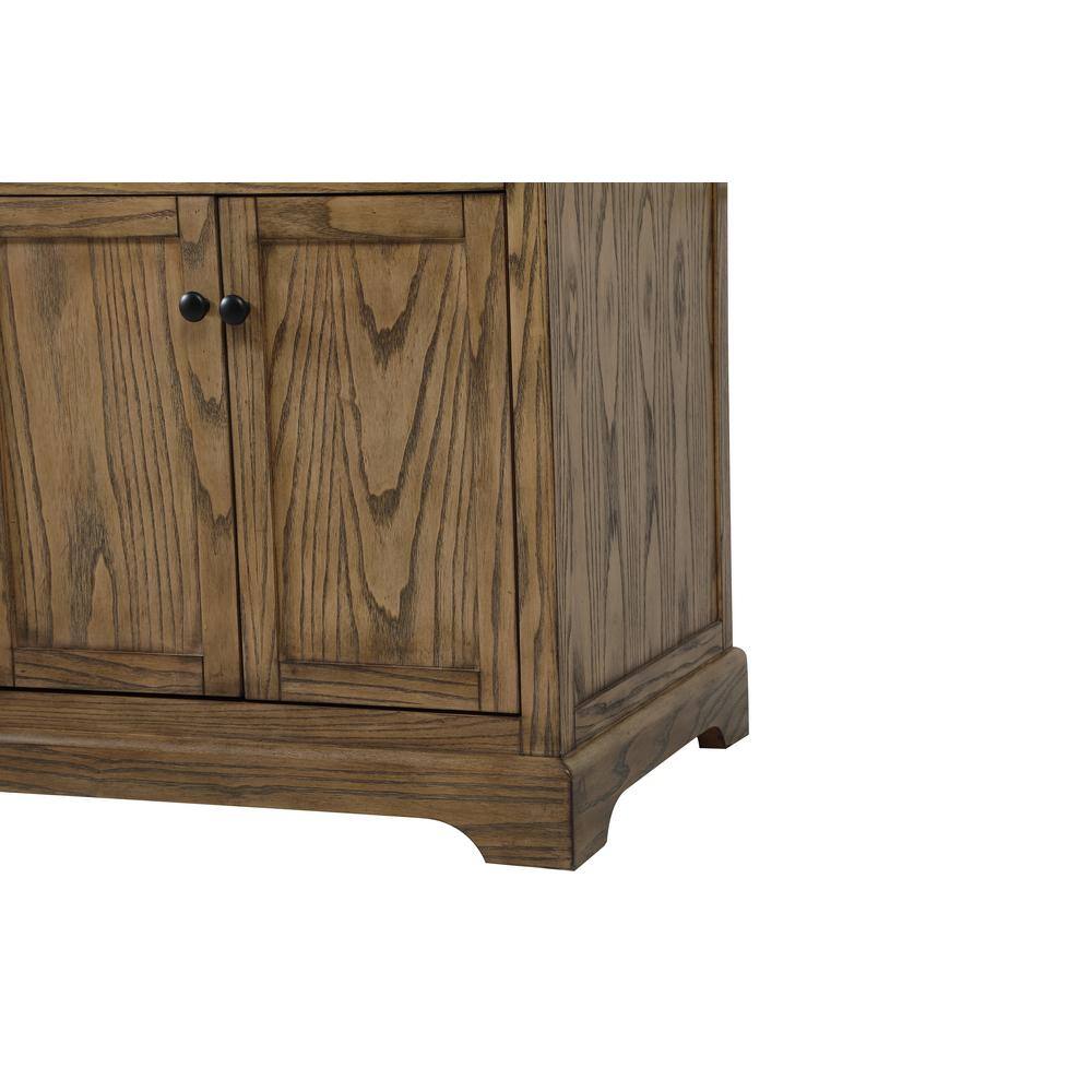 Timeless Home 60 in. W x 22 in. D x 34.75 in. H Double Bathroom Vanity Side Cabinet in Driftwood with White Marble Top TH120460DDW