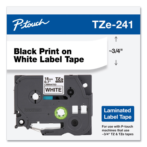 Brother TZe Standard Adhesive Laminated Labeling Tape， 0.7