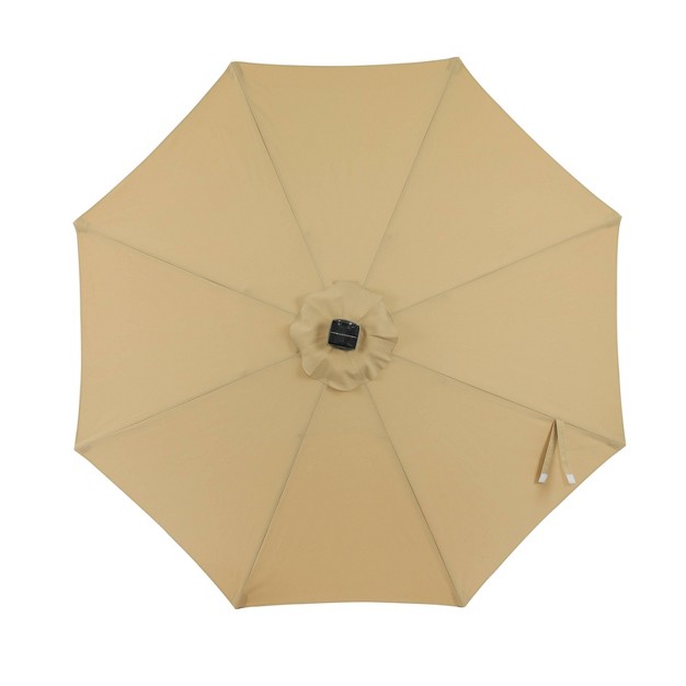 9 x27 X 9 x27 Mirage Ii Fiesta Market Patio Umbrella With Solar Led Tube Lights Champagne Island Umbrella