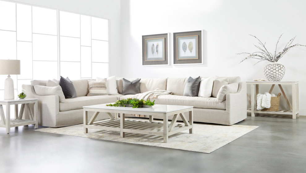 Lena Modular Slipcover 1 Seat Armless Chair   Transitional   Armchairs And Accent Chairs   by Sideboards and Things  Houzz