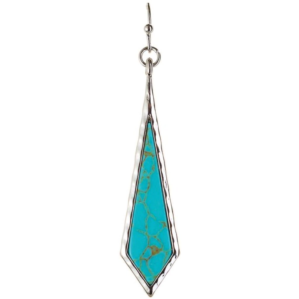 Rain  Silver Turquoise Stone Kite Earrings