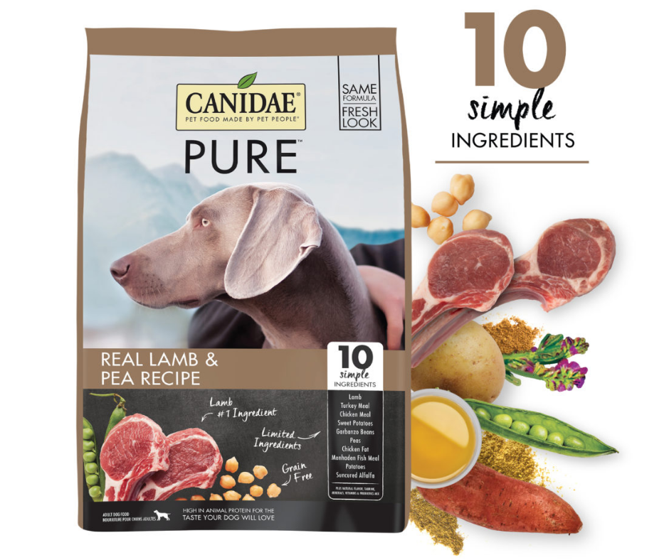 Canidae Grain Free PURE - All Breeds， Adult Dog Real Lamb Limited Ingr