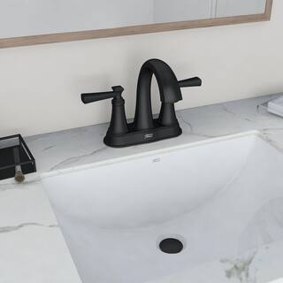 American Standard Rumson 4 in. Centerset Bathroom Faucet and Single-Handle 1-Spray Tub and Shower Faucet in Matte Black (Valve Included) RumsonTSCntrMB