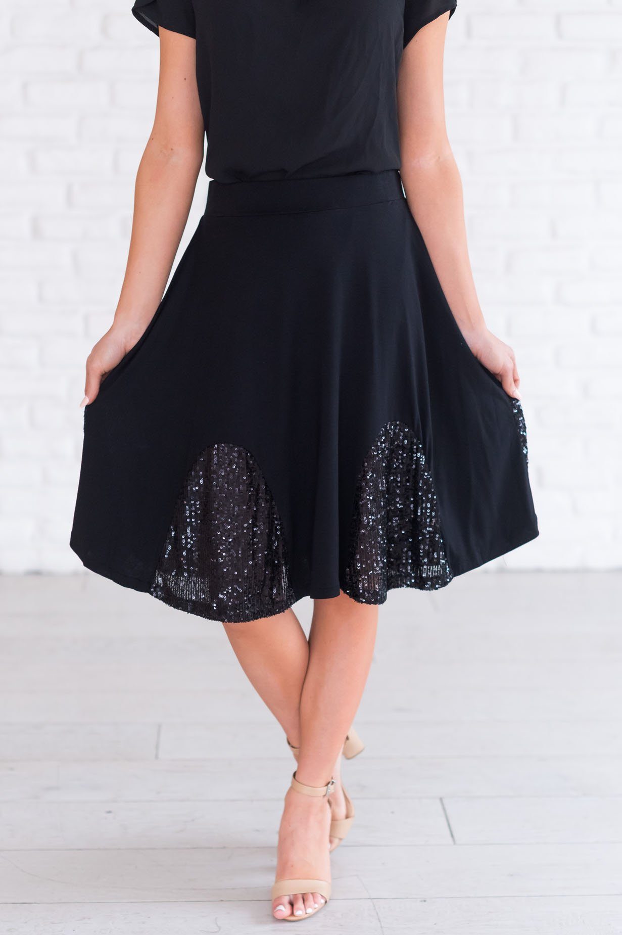 Pop of Sequins Modest Skirt