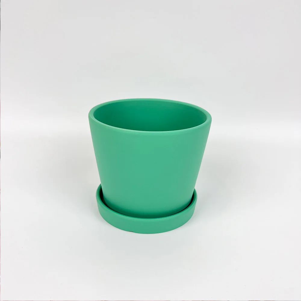 Wholesale Garden Home Decor Bluk Small Ceramic White Green Modern Flower Pots Planter Pots