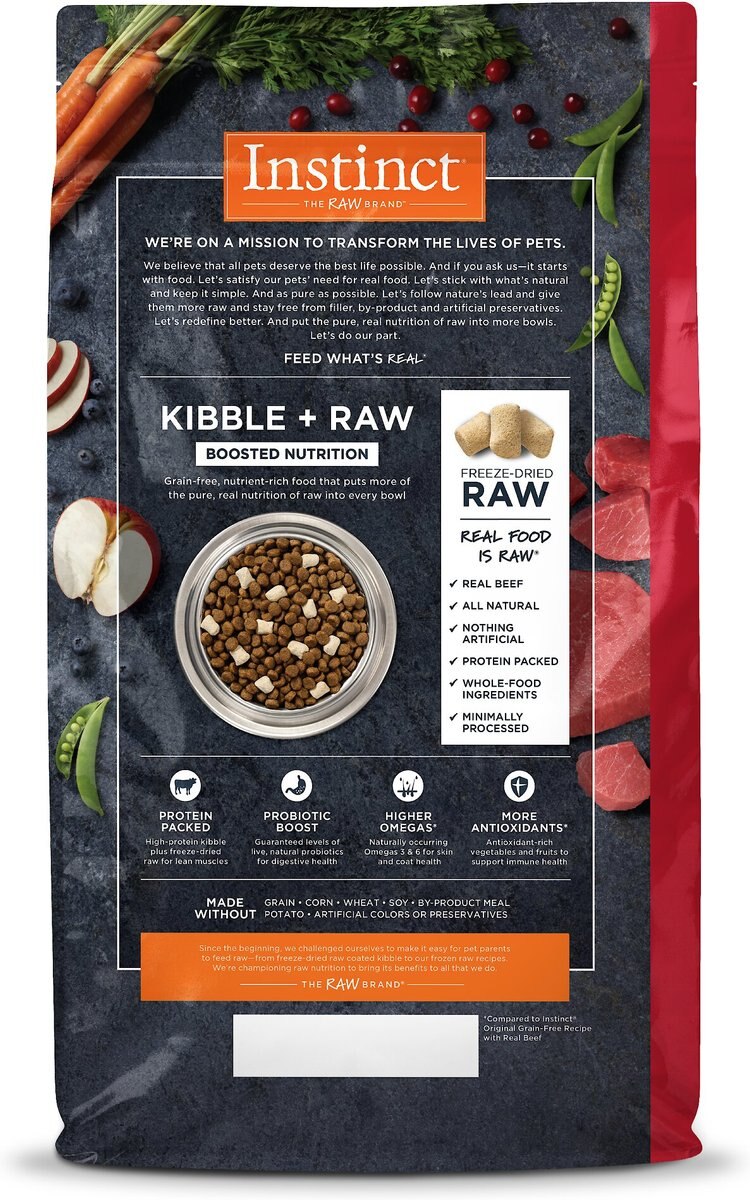 Instinct Raw Boost Grain-Free Recipe with Real Beef and Freeze-Dried Raw Pieces Dry Dog Food