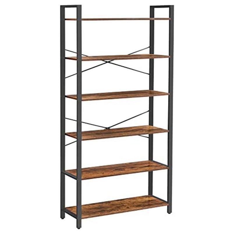 BreeBe 6-Tier Bookshelf with Steel Frame