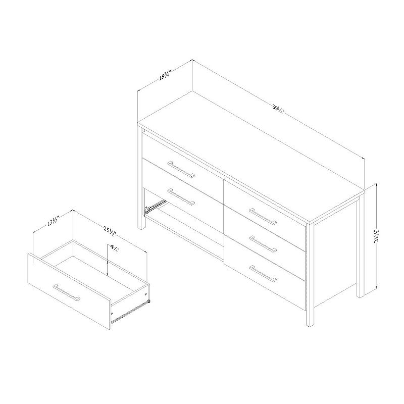 South Shore Gravity 6-Drawer Double Dresser💝(LAST DAY CLEARANCE SALE 70% OFF)