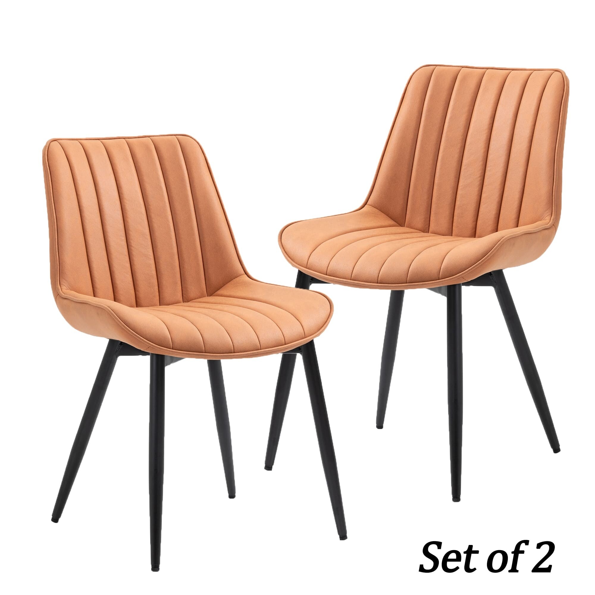 Modern Dining Chairs Set of 2 Faux Leather Accent Chair Living Room Chairs Upholstered Side Chair for Dining Room Kitchen Vanity