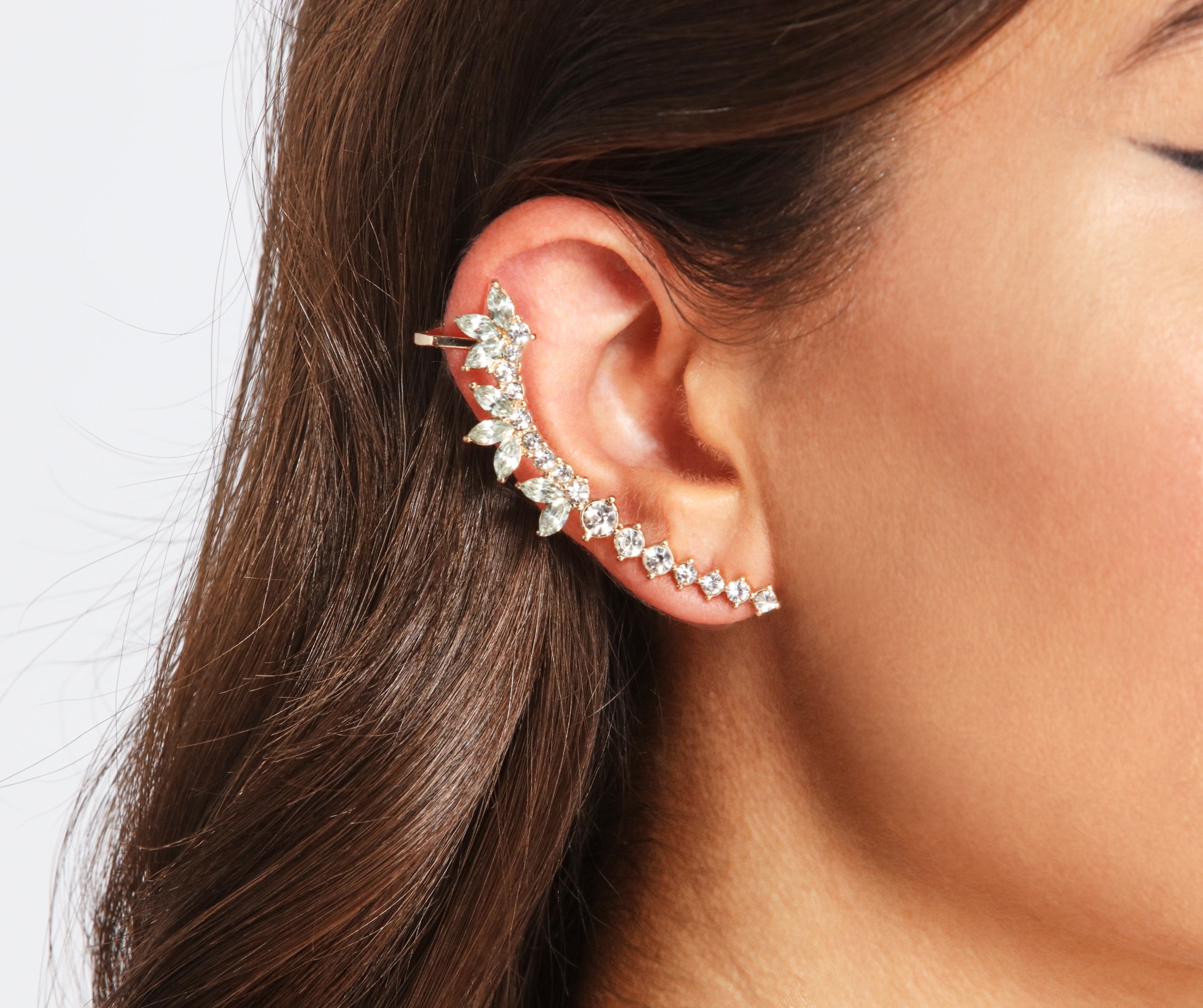 Glam Girl Rhinestone Ear Crawler And Stud Set