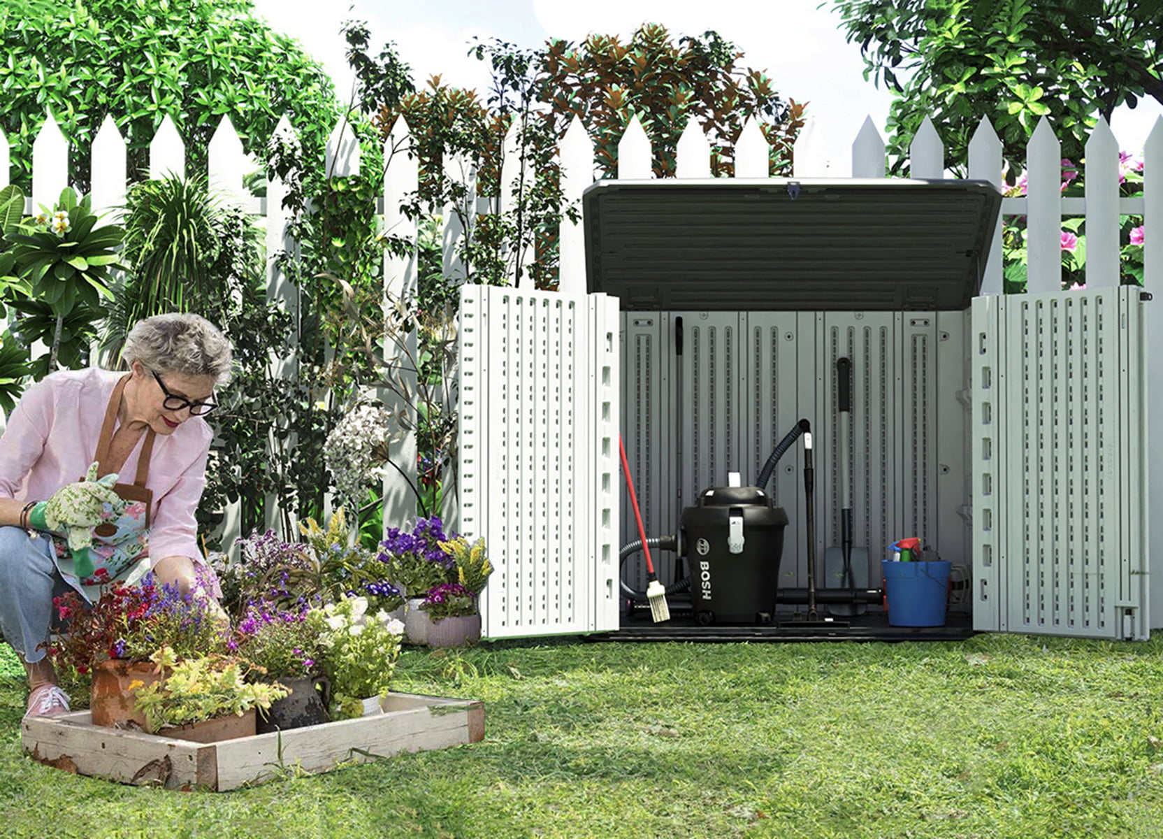 Resin Garden Storage Shed Weather Resistance, 4.2'x3.4'