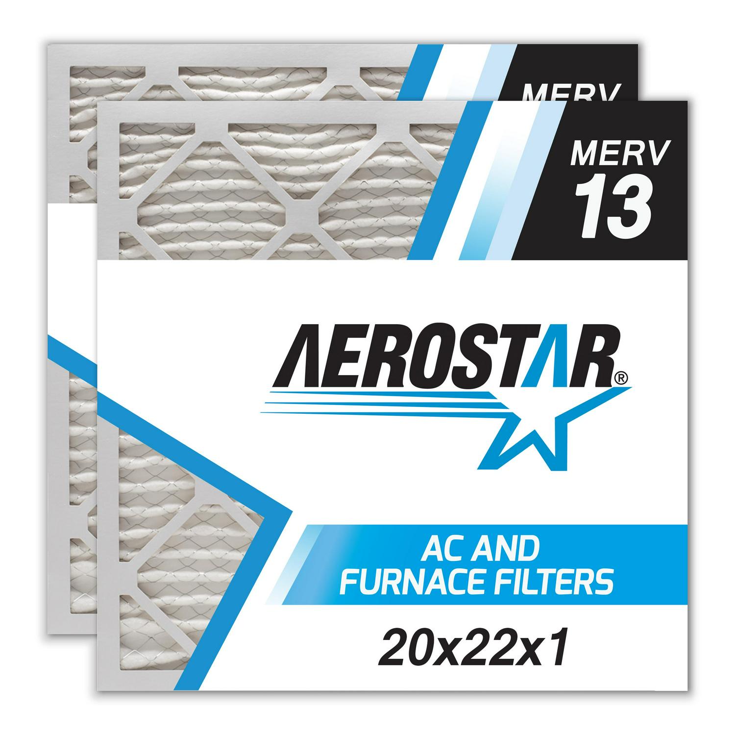 20x22x1 Air Filter by Aerostar  MERV 13， Box of 2