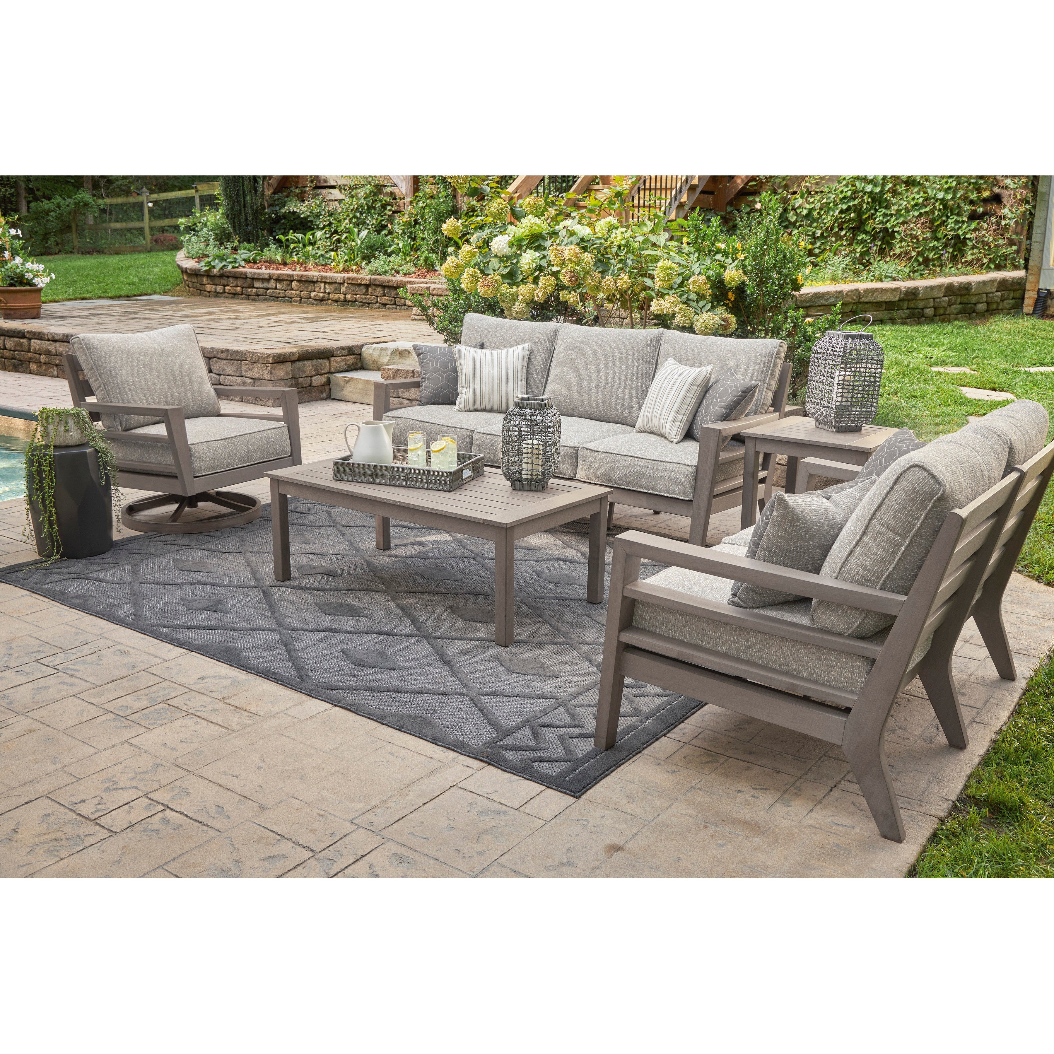 Poly Teak Taupe Outdoor Deep Seating Sets