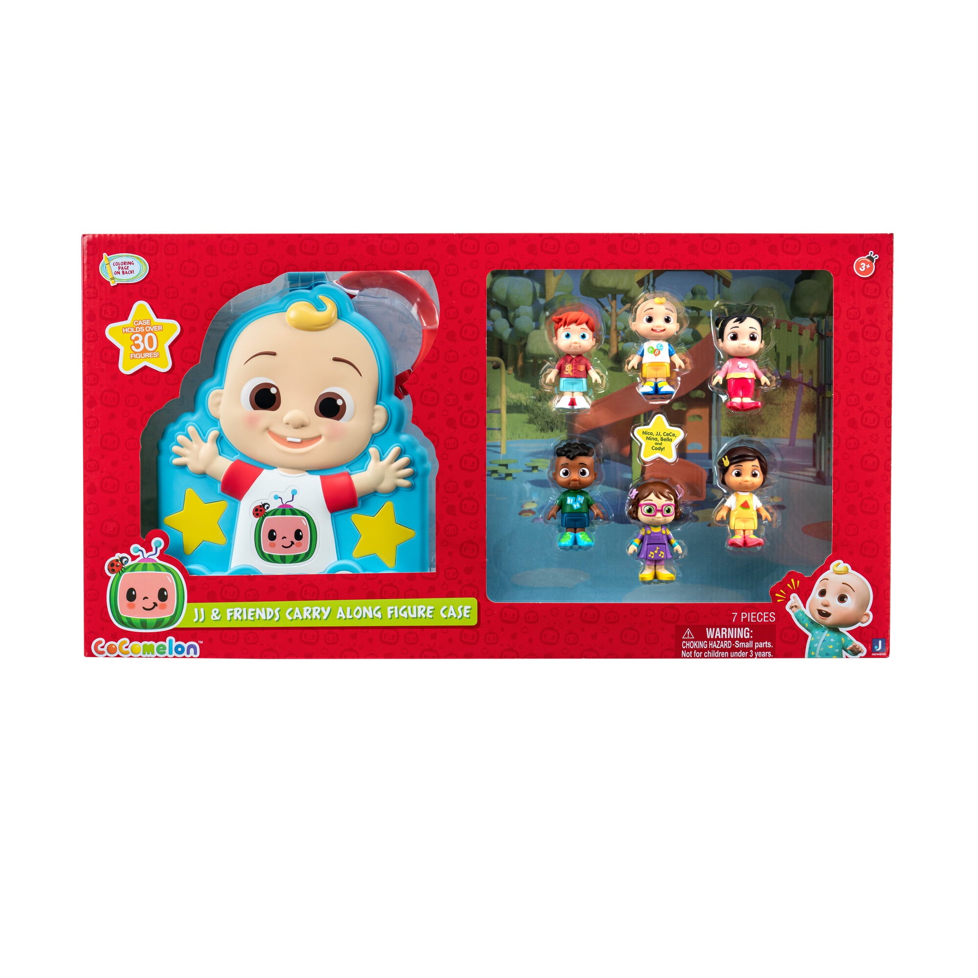 CoComelon Carry Along Figure Case with 6 Articulated Figures - Toys for Kids， Toddlers， and Preschoolers