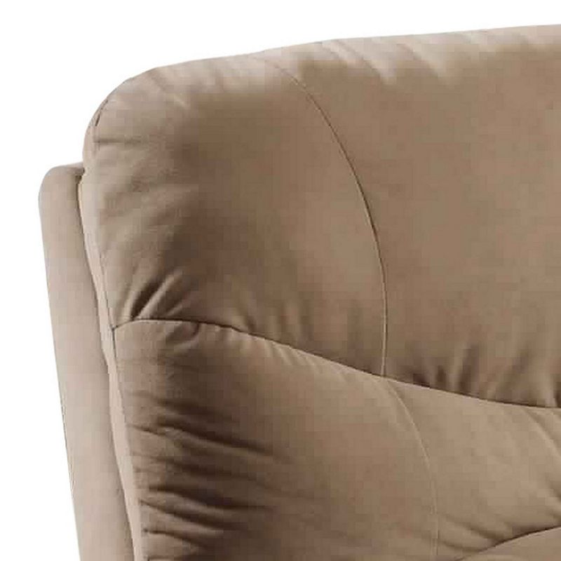 Deby 35 Inch Modern Motion Recliner Chair， Soft Microfiber Seat， Brown