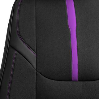 FH Group Universal 47 in. x 1 in. x 23 in. Fit Luxury Front Seat Cushions with Leatherette Trim for Cars Trucks SUVs or Vans DMFB215102PURPLE