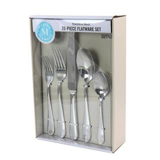 MARTHA STEWART Sutton 20-Piece Stainless Steel Flatware Set 985116478M